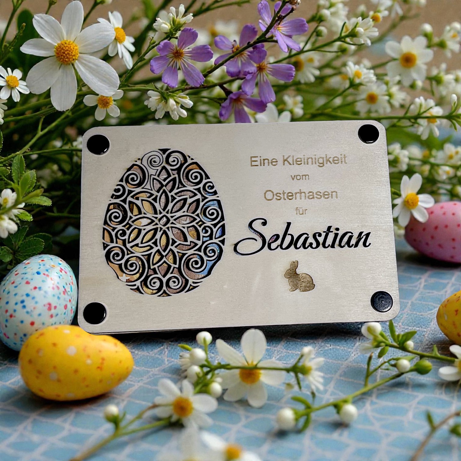 Holzkarte zu Ostern: Stilvolle Geldgeschenke personalisiert mit Namen – Die perfekte Geschenkidee für deine Liebsten! Holzkarte zu Ostern: Stilvolle Geldgeschenke personalisiert mit Namen – Die perfekte Geschenkidee für deine Liebsten!